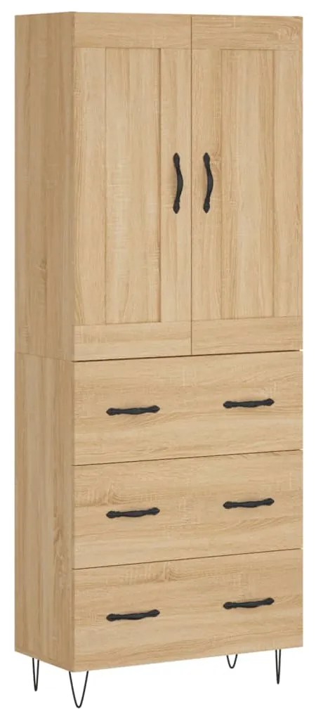 vidaXL Ντουλάπι Sonoma δρυς 69,5 x 34 x 180 εκ. από Επεξεργασμένο Ξύλο