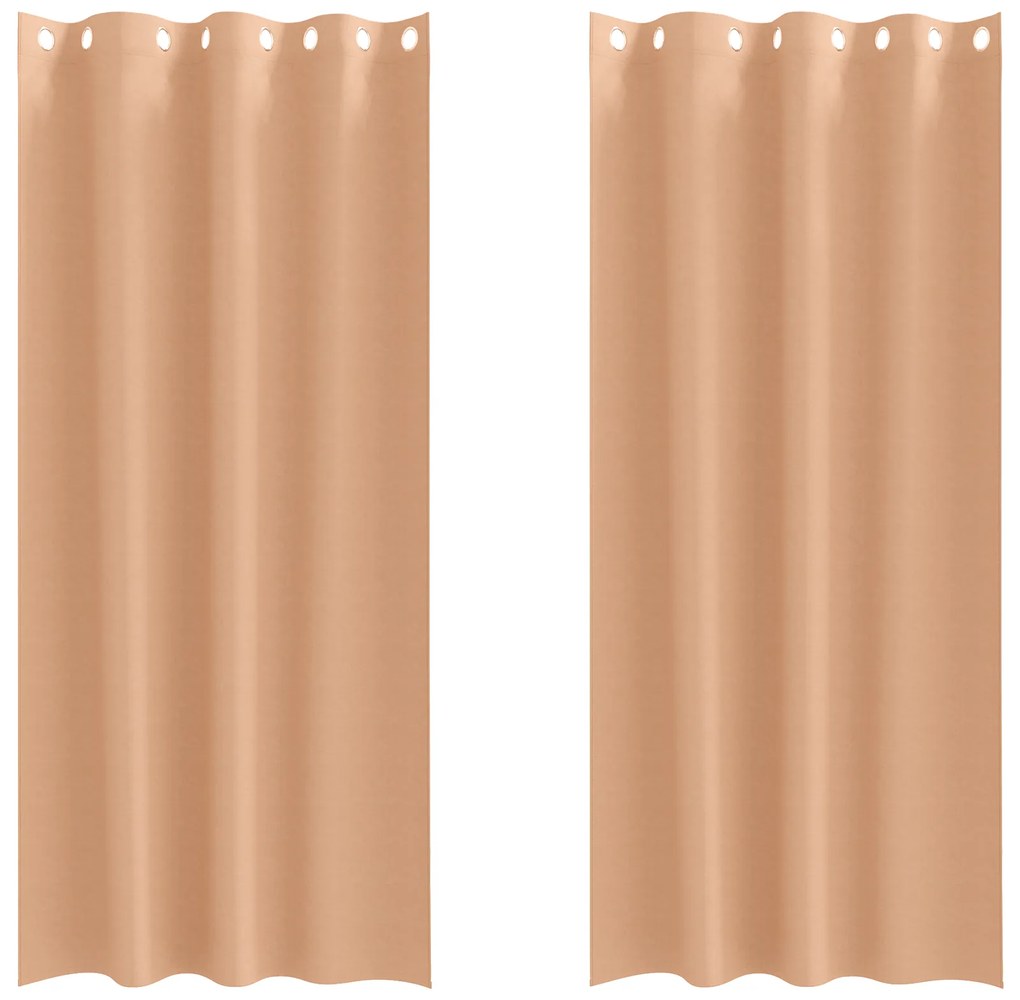 vidaXL Κουρτίνες 2 pcs Ανοιχτό καφέ 225 x 140 εκ. Πολυεστέρας