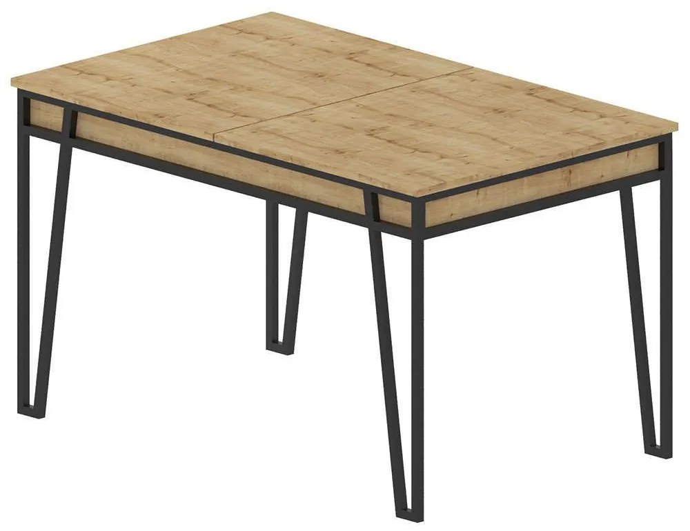 Τραπέζι Επεκτεινόμενο Pal 855DTE4604 132/170x80x76cm Oak-Black Particle Board, Metal