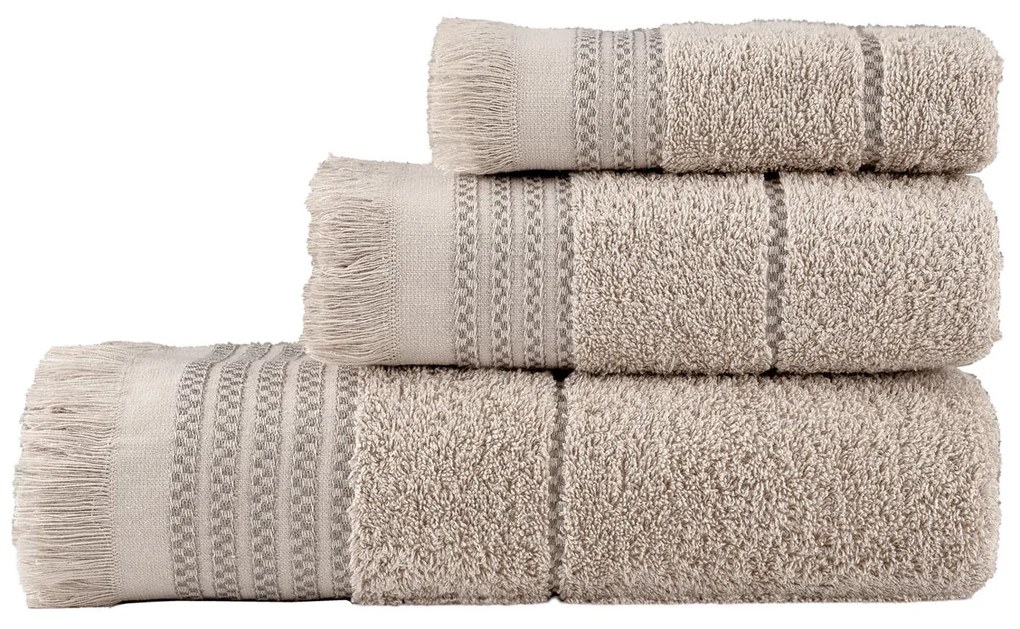 Πετσέτες Μπάνιου (Σετ 3τμχ) Nima Plush 480gsm Μπεζ