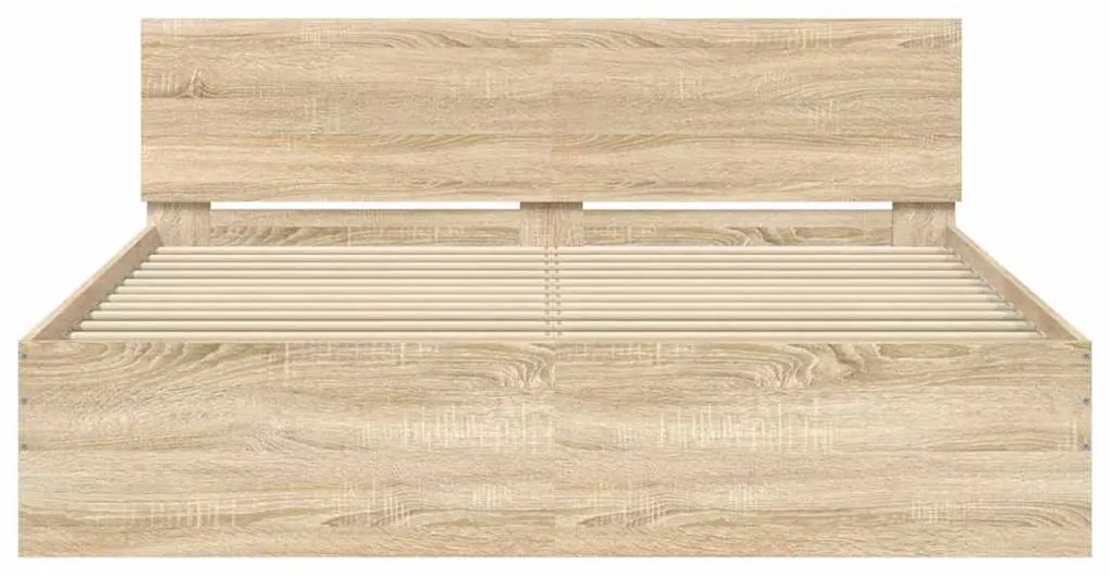vidaXL Πλαίσιο Κρεβατιού με Κεφαλάρι Sonoma Δρυς 140x190 εκ.