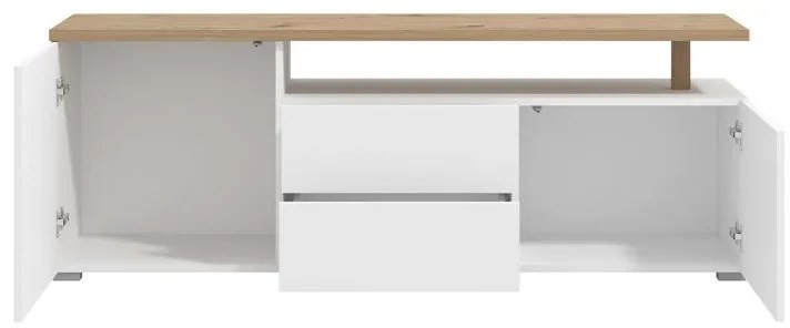 Έπιπλο τηλεόρασης ATERNO 154 3K2F2V Λευκό - Artisan Oak 154x40x56εκ. 154x40x56 εκ.