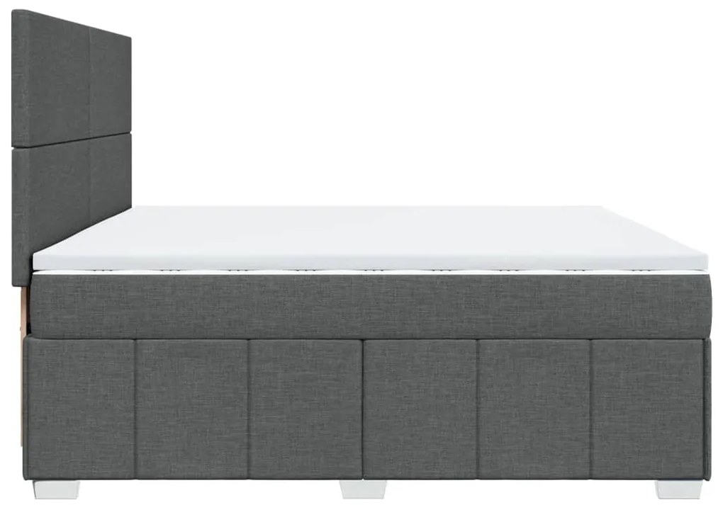 ΚΡΕΒΑΤΙ BOXSPRING ΜΕ ΣΤΡΩΜΑ ΣΚΟΥΡΟ ΓΚΡΙ 200X200 ΕΚ. ΥΦΑΣΜΑΤΙΝΟ 3294069