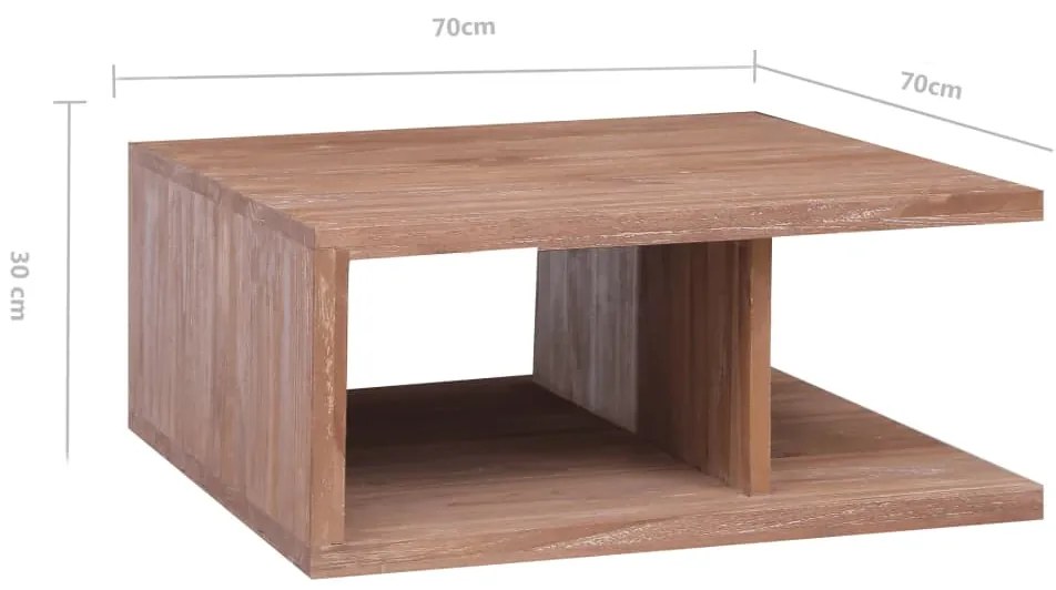 vidaXL Τραπεζάκι Σαλονιού 70 x 70 x 30 εκ. από Μασίφ Ξύλο Teak