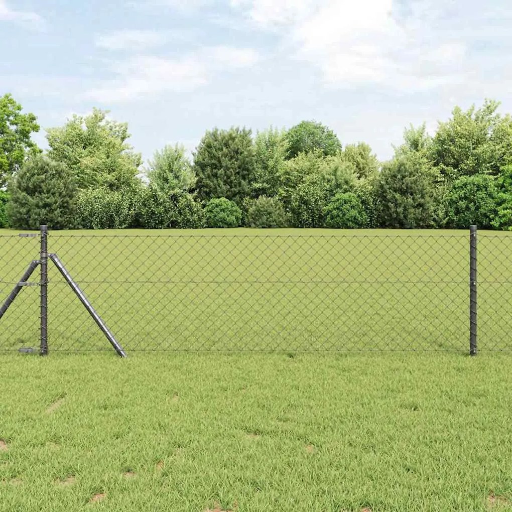 vidaXL Συρματόπλεγμα περίφραξης Γκρι 25 x 0.8 m Μέταλλο