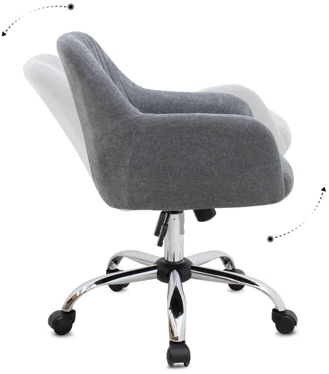 Καρέκλα γραφείου Lana Megapap υφασμάτινη χρώμα γκρι 61x61x80/90εκ.