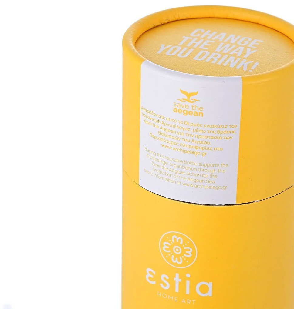 Μπουκάλι Θερμός Travel Flask Save The Aegean Pineapple Yellow 500ml - Estia