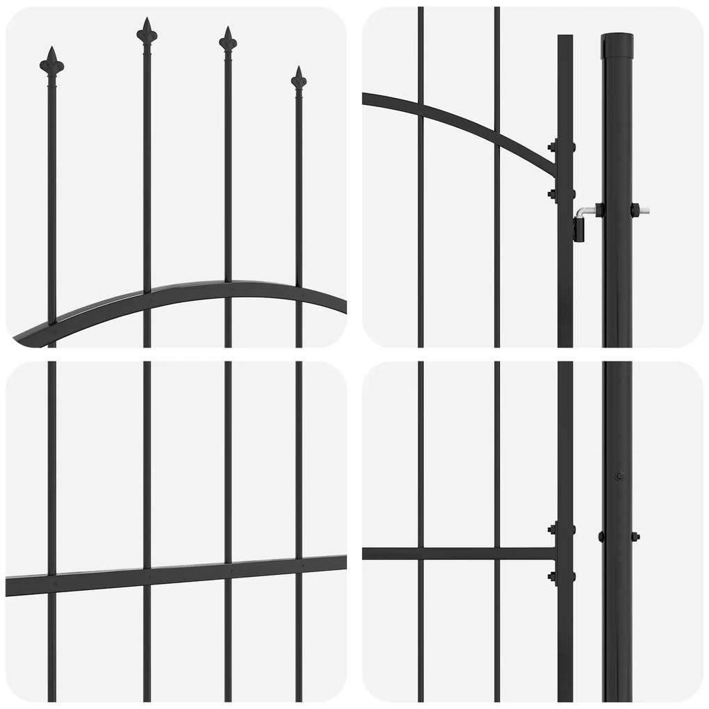vidaXL Πύλη Κήπου, Πύλη Φράχτη Γκρι 200 x 100 cm 100 x 200 cm Ατσάλι