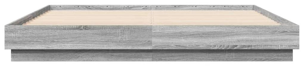 Πλαίσιο Κρεβατιού Γκρι Sonoma 200x200 εκ. Επεξεργασμένο Ξύλο - Γκρι