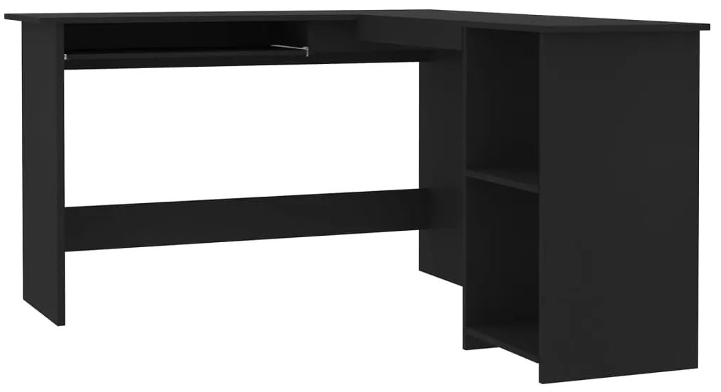 vidaXL Γραφείο Γωνιακό Μαύρο 120 x 140 x 75 εκ. από Επεξ. Ξύλο