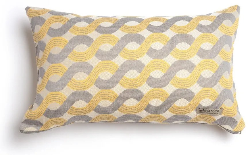 Μαξιλαροθήκη Διακοσμητική Pinovo Classic Grey-Ocher Aslanis Home 30X50 Βαμβάκι-Chenille