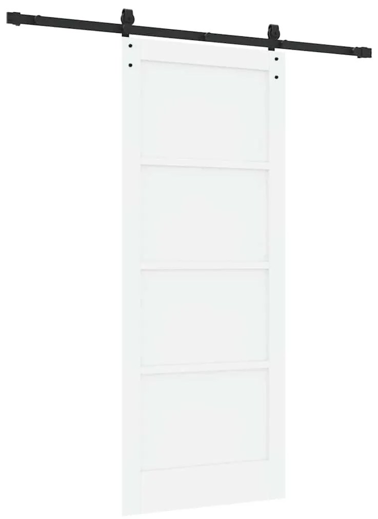vidaXL Συρόμενη Πόρτα Λευκό και μαύρο 83 x 202 εκ.