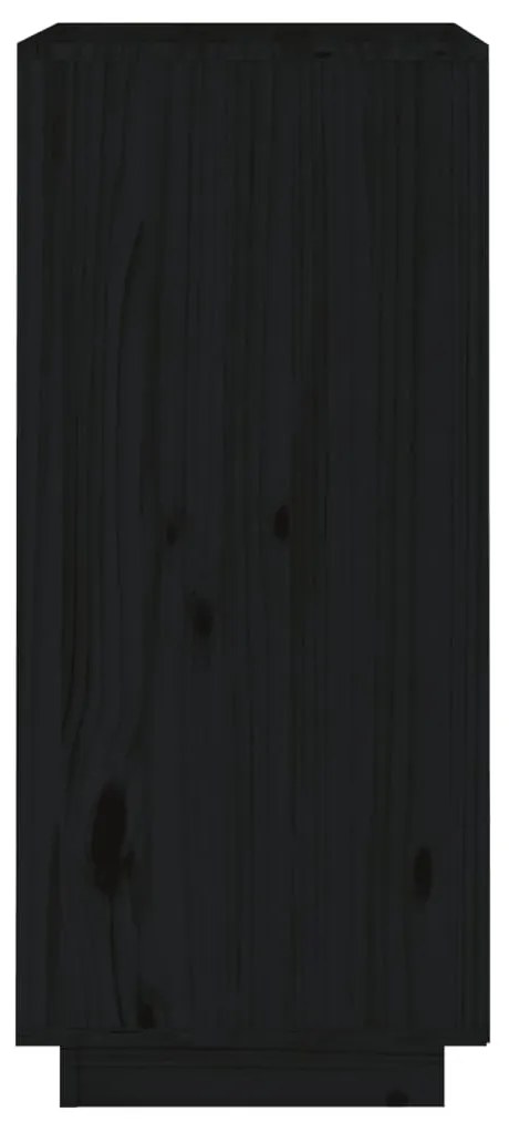 vidaXL Ντουλάπι Μαύρο 38 x 35 x 80 εκ. από Μασίφ Ξύλο Πεύκου