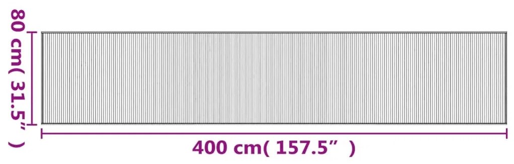 Χαλί Ορθογώνιο Φυσικό 80 x 400 εκ. Μπαμπού - Καφέ