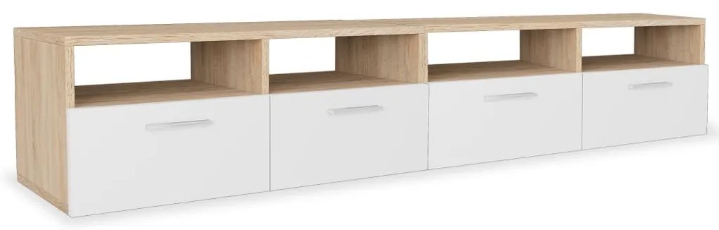 vidaXL Έπιπλα Τηλεόρασης 2 τεμ. Δρυς / Λευκό 95x35x36 εκ. Επεξ. Ξύλο