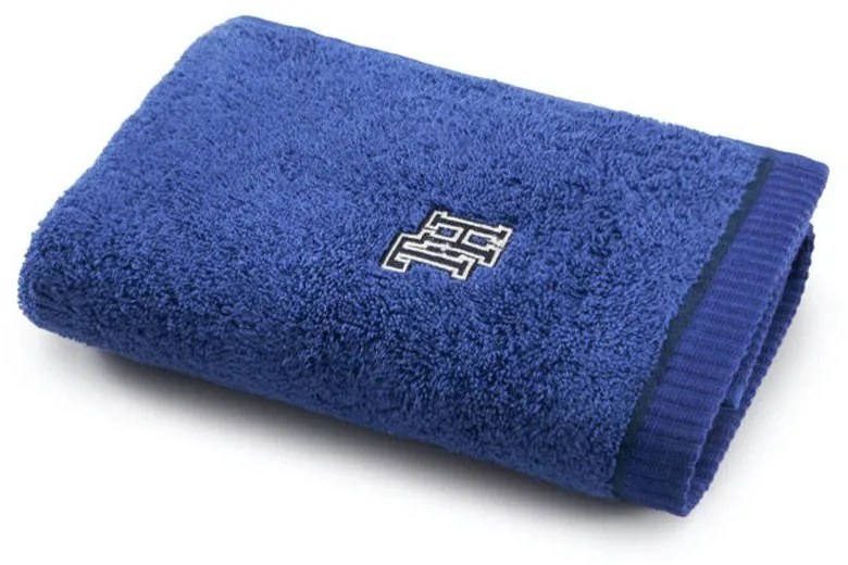 Πετσέτα Initial Dark Blue Tommy Hilfiger Προσώπου 50x100cm 100% Βαμβάκι