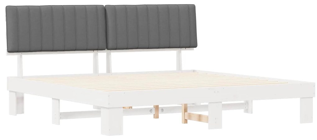 vidaXL Σκελετός Κρεβατιού με Επενδεδυμένο Κεφαλάρι Ανοιχτό γκρι