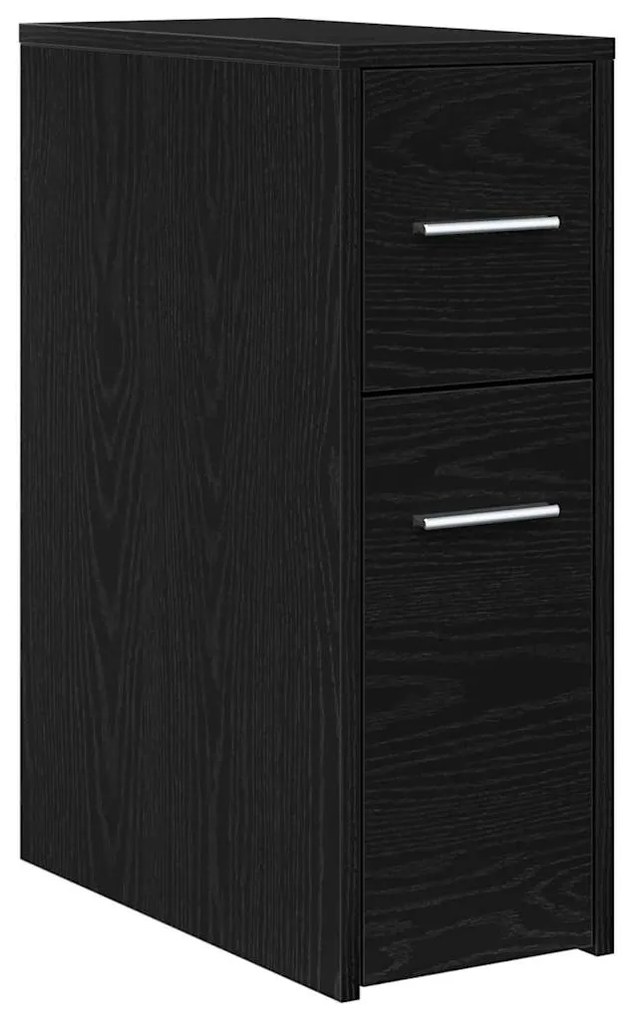 vidaXL Λεπτός ντουλάπι μπάνιου Μαύρη δρυς 22 x 44 x 61.5 εκ