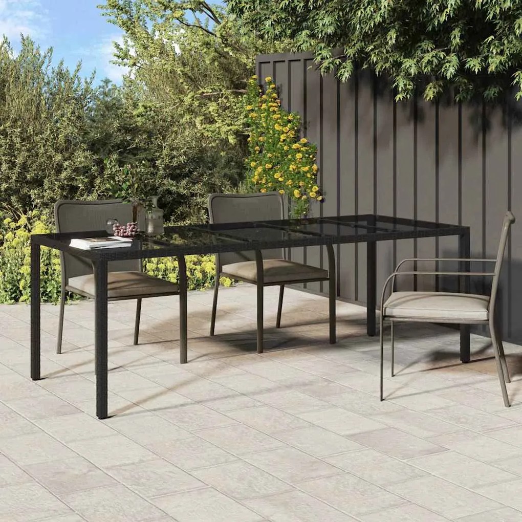 vidaXL Τραπέζι Κήπου για Φαγητό Καθαρό μαύρο 250 x 100 x 75 cm