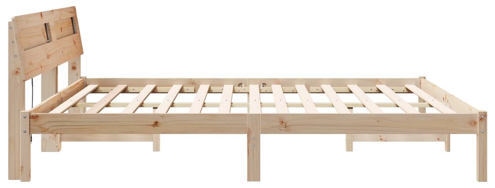 vidaXL Σκελετός Κρεβατιού Καφέ 180 x 200 cm Συμπαγές ξύλο πεύκου
