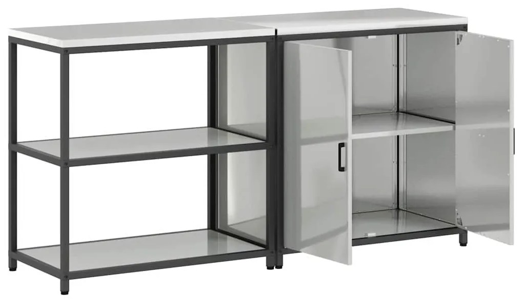 vidaXL Σετ Αποθήκευσης Κουζίνας 2 pcs Ασημί Επικαλυμμένος Χάλυβας