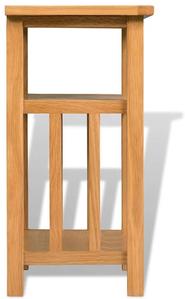 vidaXL Τραπέζι Βοηθητικό με Ράφι 27 x 35 x 55 εκ. Μασίφ Ξύλο Δρυός