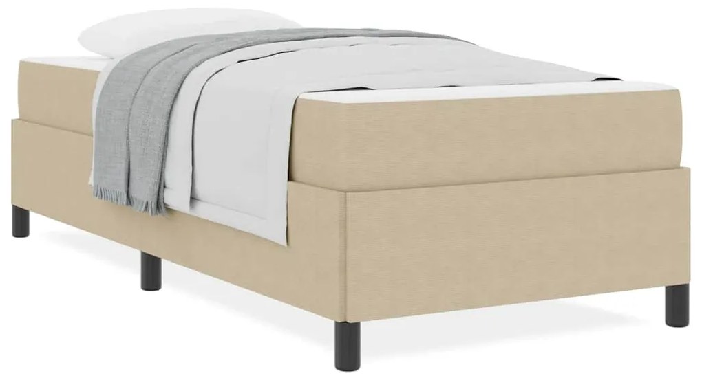 vidaXL Σκελετός Κρεβατιού Ανοιχτό Πράσινο Γκρι 90 x 200 cm ύφασμα