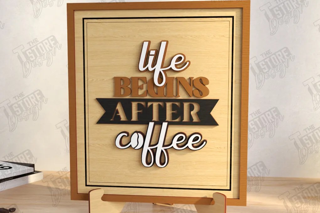 Intra απο ξύλο plywood  Χρώμα wenge 3mm-4mm πάχος - Coffee Bar Sign | Καφενείο Δίασταση 30x20 cm INTRAFABR-38203174