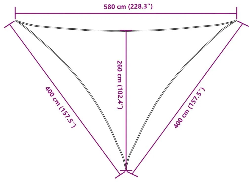 Πανί Σκίασης Τρίγωνο Λευκό 4 x 4 x 5,8 μ. από Ύφασμα Oxford - Λευκό