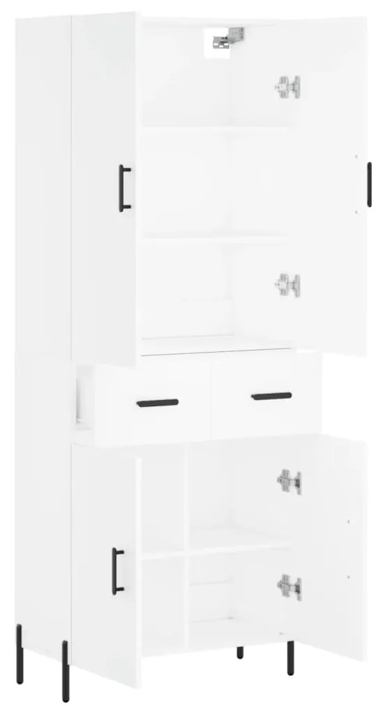 vidaXL Ντουλάπι Λευκό 69,5x34x180 εκ. από Επεξεργασμένο Ξύλο