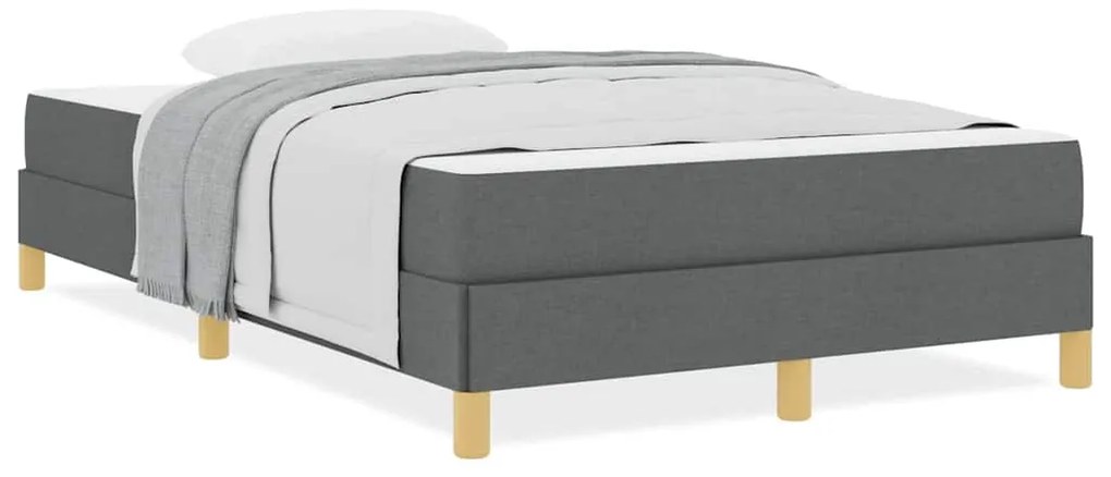 vidaXL Κρεβάτι με ελατήρια Σκούρο γκρι, Καφέ 120 x 190 cm