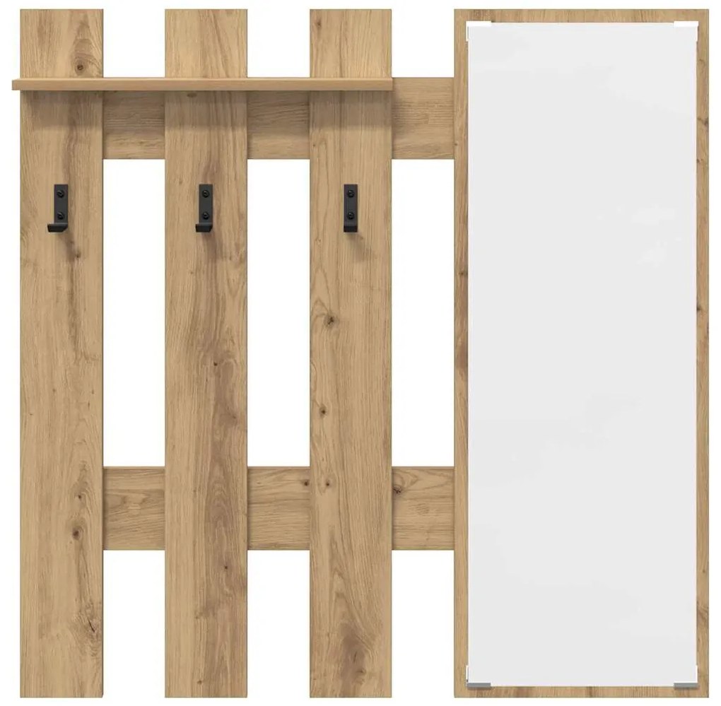 vidaXL Τοίχου Κρεμάστρα Επιτοίχιο Artisan Oak 100 x 10 x 100 εκ.