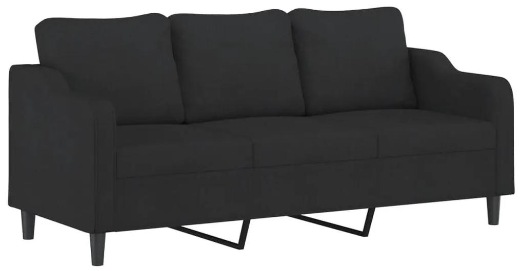 Καναπές Τριθέσιος Μαύρος 180 εκ. Υφασμάτινος - Μαύρο