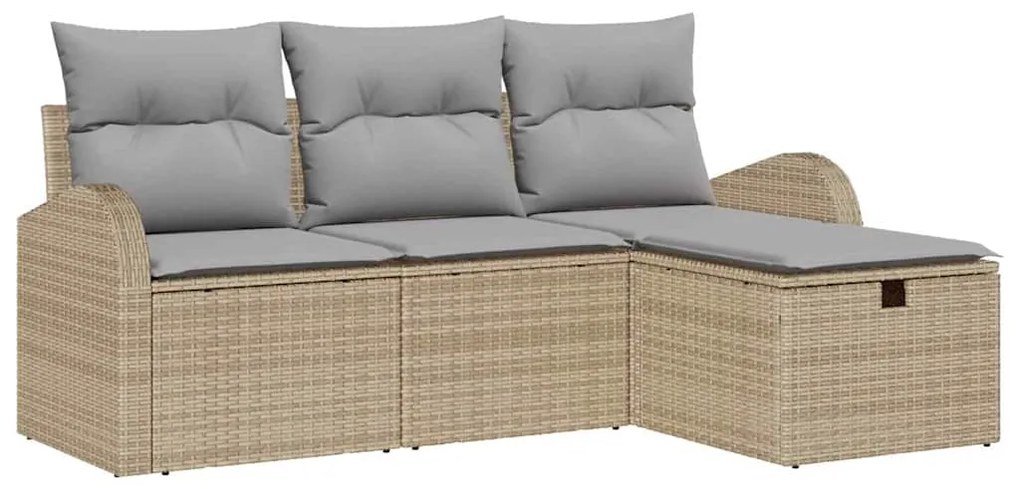 vidaXL Σετ Καναπέ Κήπου 4 pcs μπεζ και ανοιχτό γκρι 179 x 117 x 85 εκ.