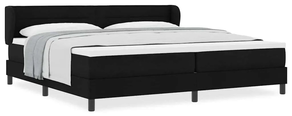 vidaXL Κρεβάτι box spring με στρώμα Μαύρο 200 x 200 cm ύφασμα