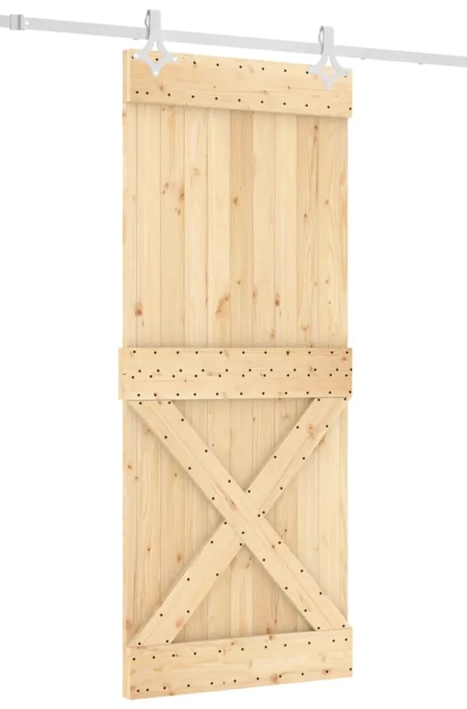 vidaXL Συρόμενη Μεσόπορτα με Μηχανισμό 85 x 210 εκ. Μασίφ Ξύλο Πεύκου