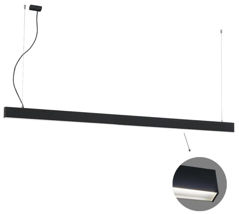 Γραμμικό Φωτιστικό Κρεμαστό Viokef Ciba 3916-00338-4-B-M-N L3380 4000K Μαύρο Ματ
