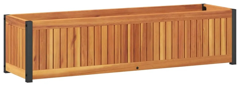 vidaXL Ζαρντινιέρα Κήπου 110x30x27,5 εκ. Μασίφ Ξύλο Ακακίας/Ατσάλι