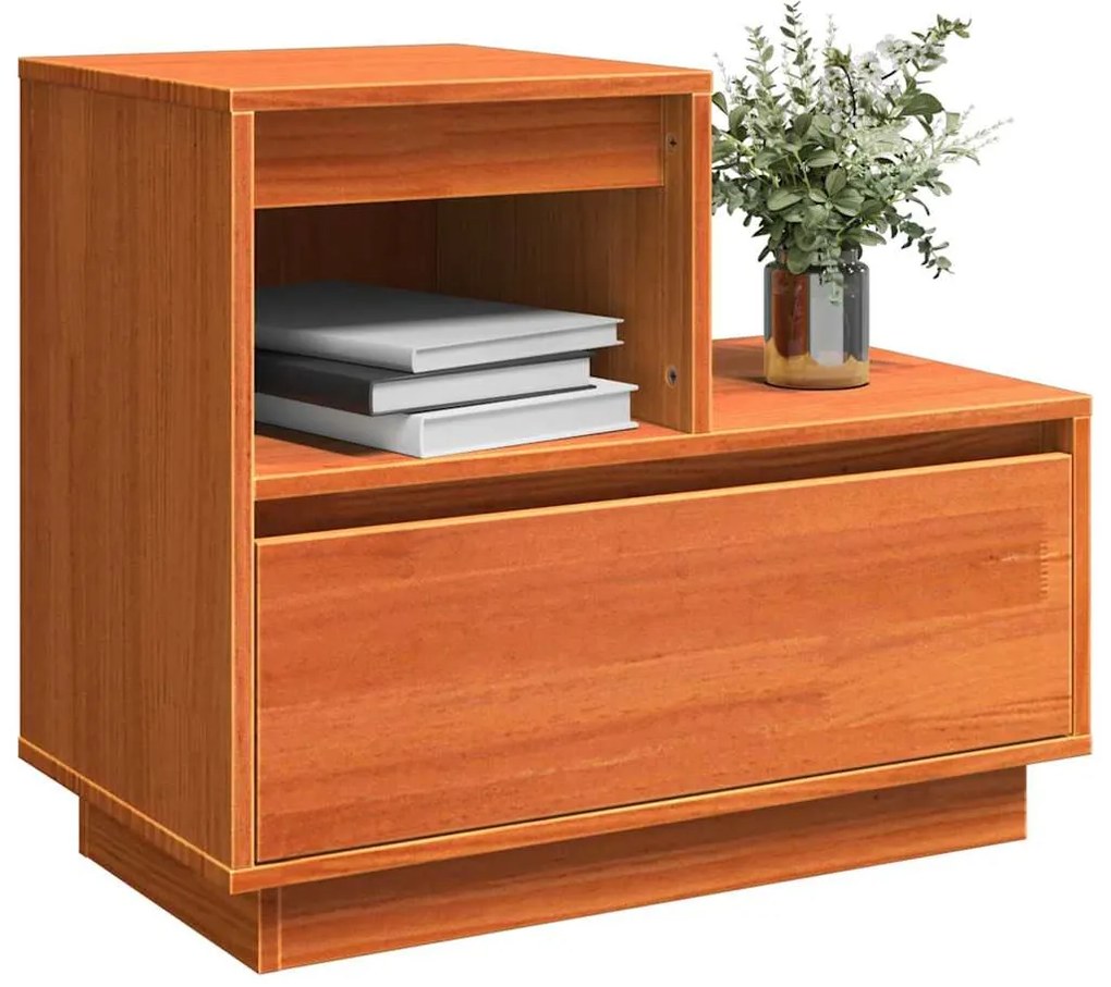 vidaXL Κομοδίνο Κερωτό καφέ 60 x 34 x 51 εκ. Επεξεργασμένο ξύλο