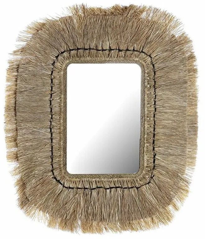 Τοίχο καθρέφτη DKD Home Decor Φυσικό Bali 50 x 2 x 60 cm