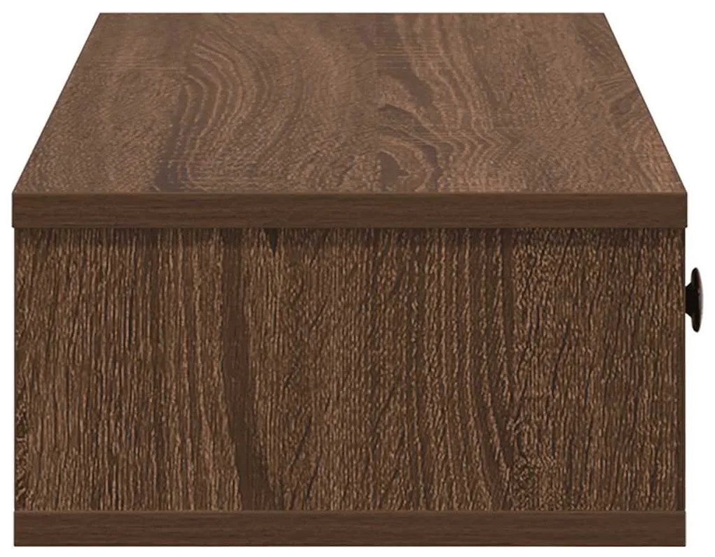 Ράφι τοίχου με συρτάρια καφέ δρυς 100x37,5x19 cm Ξύλο μηχανής - Καφέ