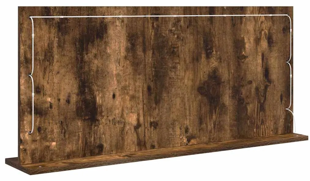 vidaXL Καθρέφτης τουαλέτας Ορθογώνιος Καπνιστό Δρύς 100 x 45 x 18 εκ.