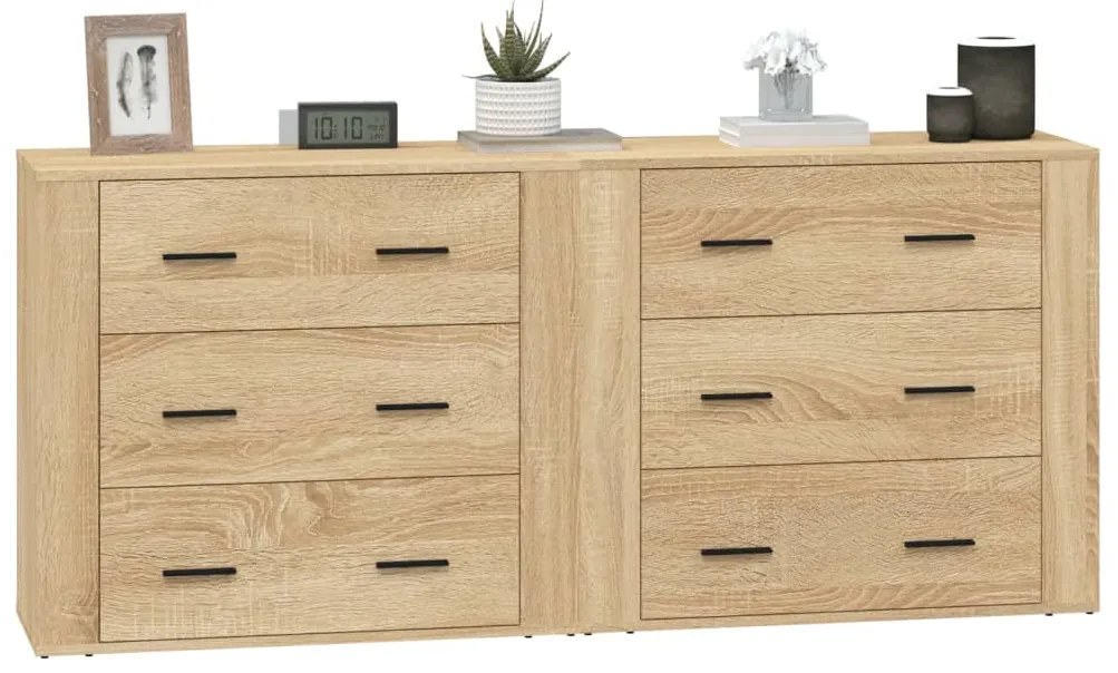 vidaXL Ντουλάπι 2 τεμ. Sonoma Δρυς από Επεξεργασμένο Ξύλο