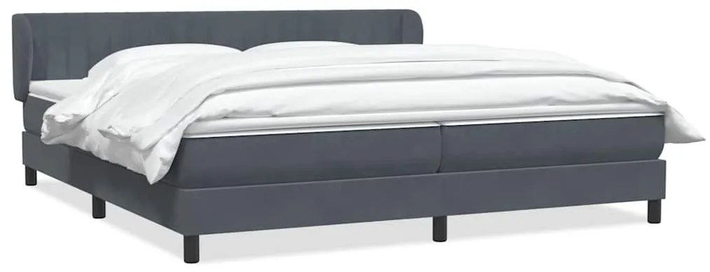 BOX SPRING ΚΡΕΒΑΤΙ ΜΕ ΣΤΡΩΜΑΤΑ ΣΚΟΥΡΟ ΓΚΡΙ 200X210 CM ΒΕΛΟΥΔΙΝΟ 3317710