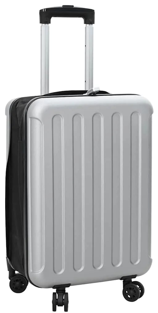 vidaXL Βαλίτσα με κλειδαριά Ασημί 34 x 23 x 55.5 εκ. ΑΒΣ Πλαστικό