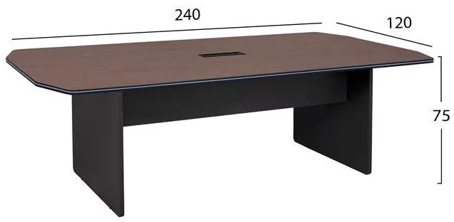 Επαγγελματικό γραφείο Συνεδριάσεων C2103.02 Rosewood 240x120x75 εκ. 240x120x75 εκ.