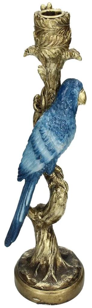 Κηροπήγιο Πουλί Μπλε Polyresin 10x9x25.5cm