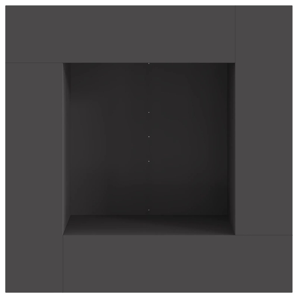 vidaXL Τζάκι Τετράγωνο Μαύρο 80x80x40 εκ. Ατσάλι
