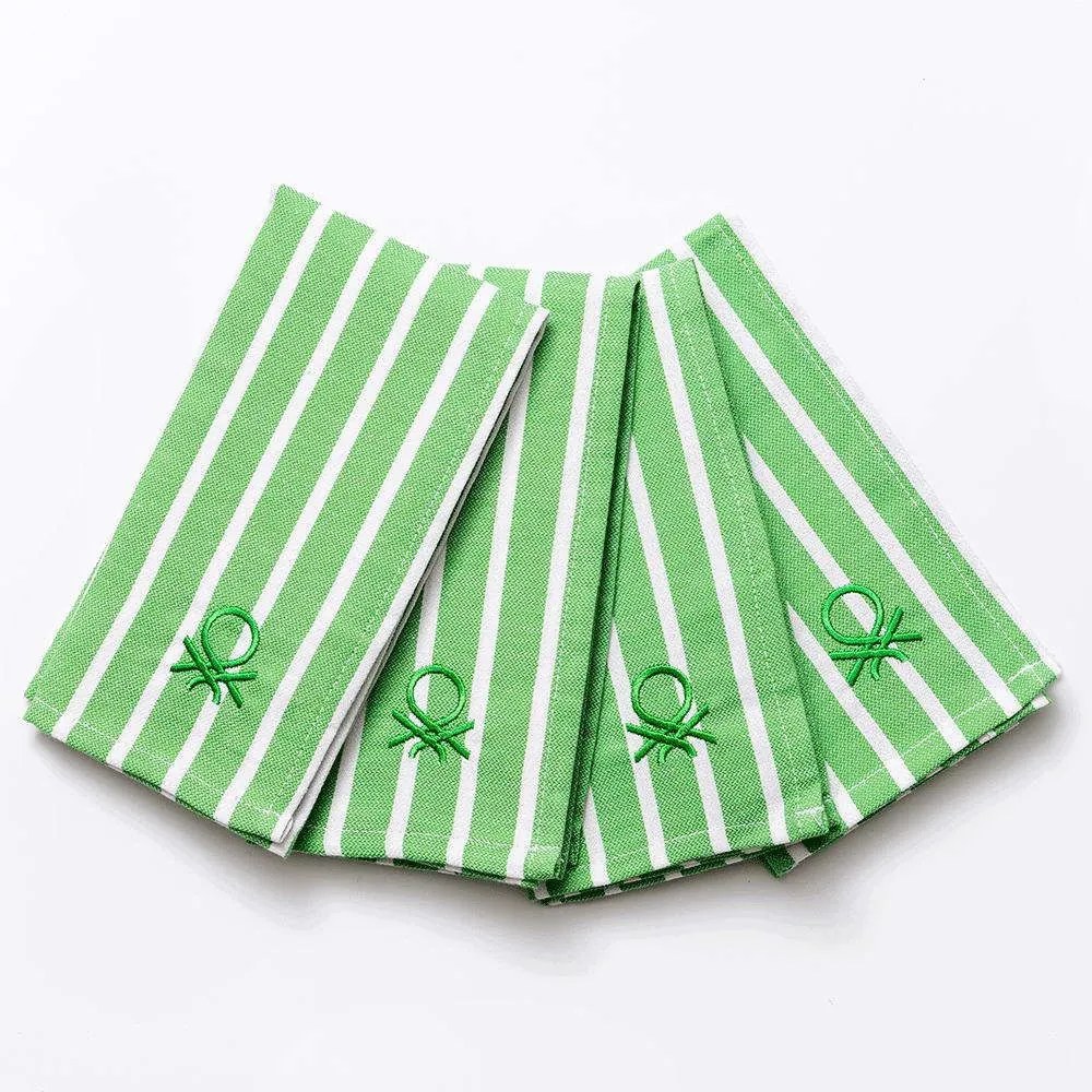 Πετσέτα Κουζίνας (Σετ 4Τμχ) 20.21.0726 33X45cm Cotton Green Benetton 100% Cotton