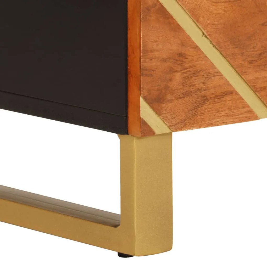 vidaXL Βοηθητικά Έπιπλα 2Τεμ Καφέ/Μαύρο 60x33,5x75εκ Μασίφ Ξύλο Μάνγκο